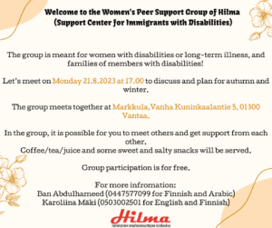 Vantaa women's peer group brochure.